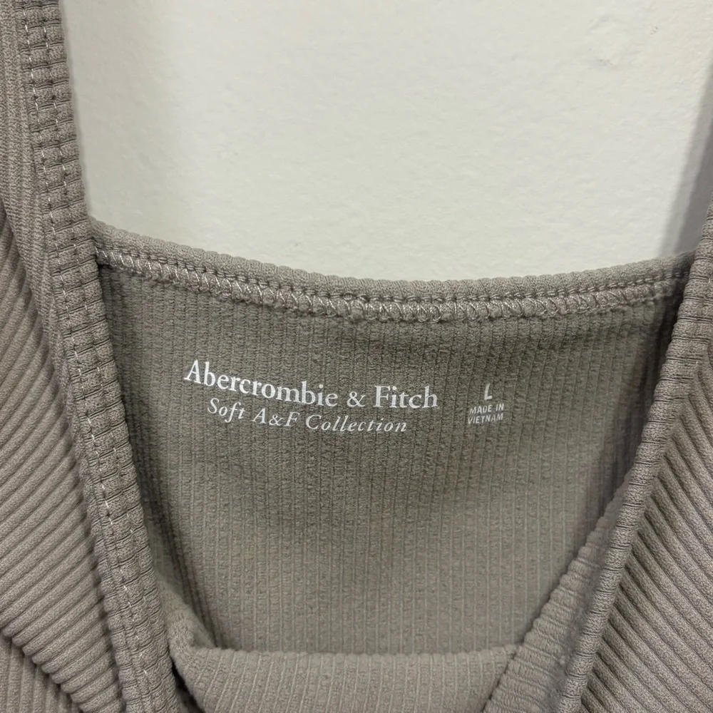 Abercrombie & Fitch Taupe Ribbed Scoop-Neck Bodysuit - Picture 3 of 5